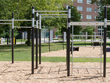 Outdoor field with different level bars