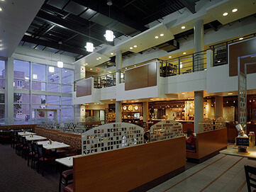 McMaster campus restaurant with upstairs section